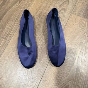 Vince Navy Maxwell Satin Flats 9.5